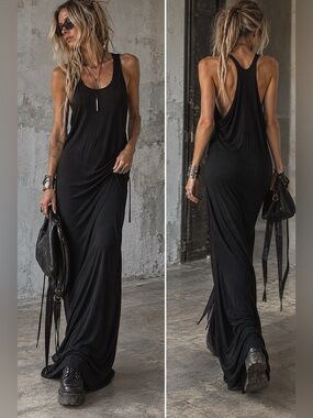 TYLIE Malibu Revolve Black Racerback Maxi Dress Avant Garde
XS